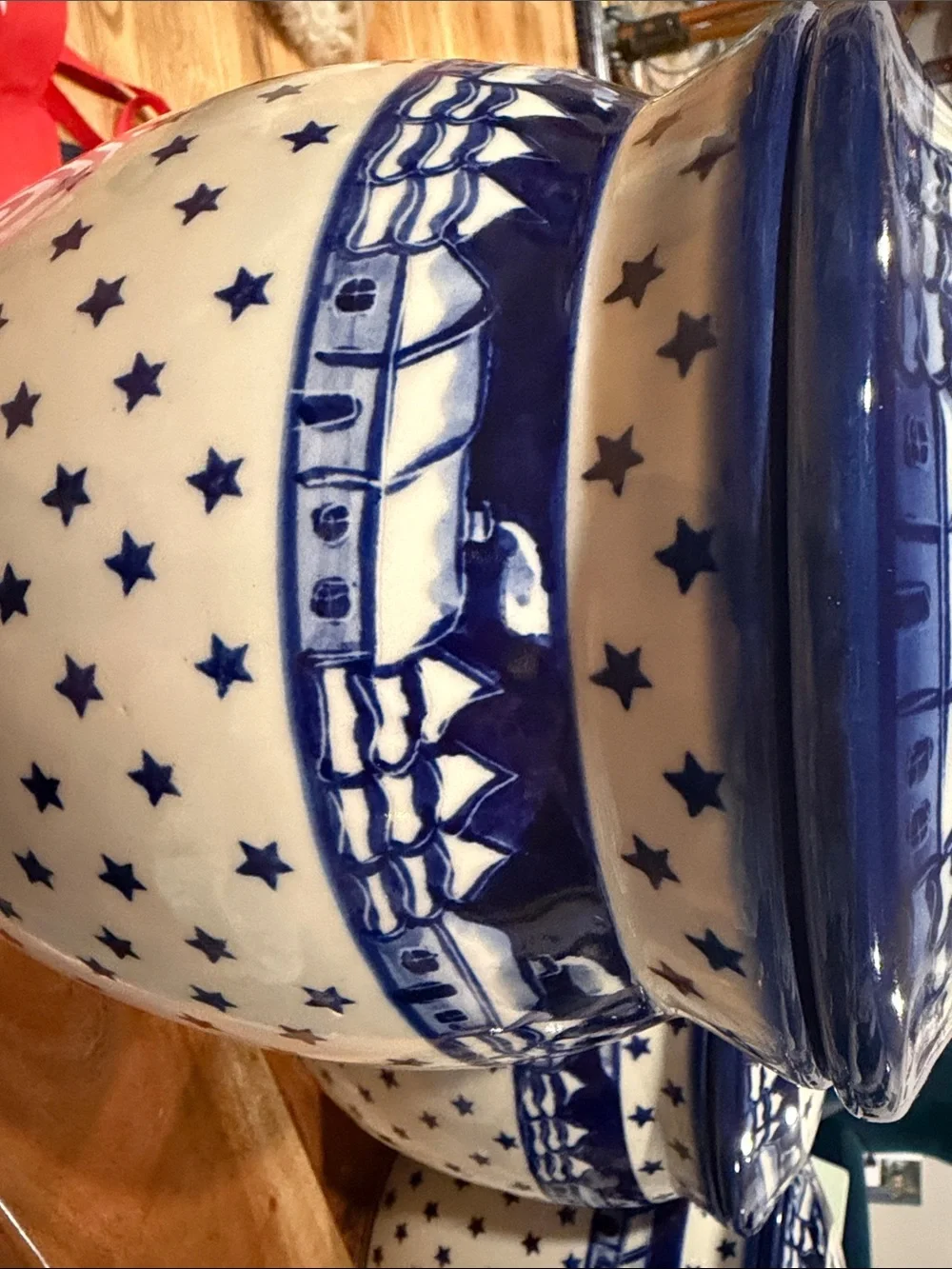 Polish Pottery Winter Scenery 4 liter ceramic canister Manufaktura brand